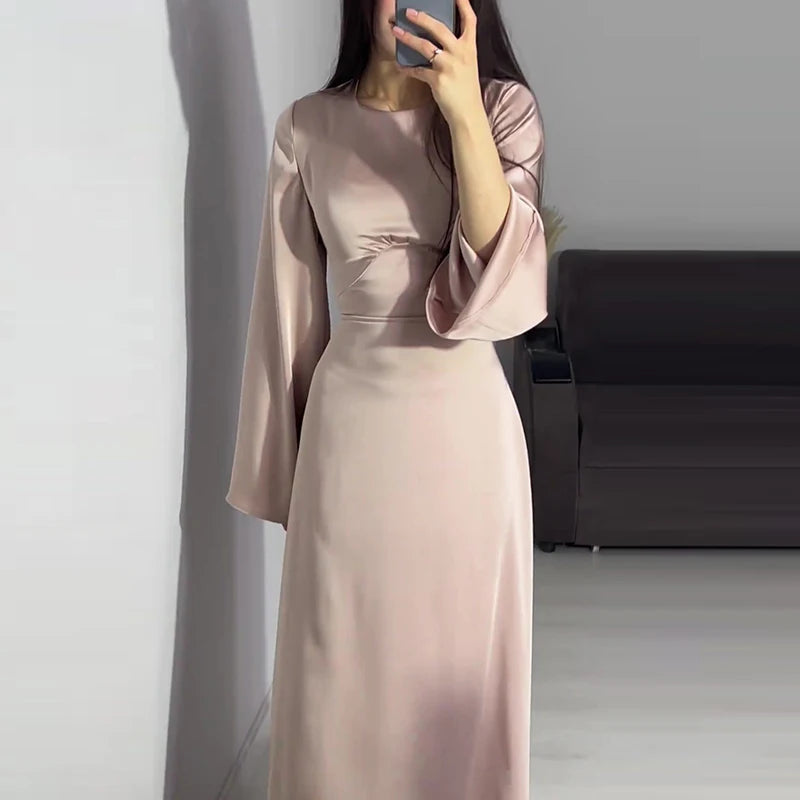 Satin Dress Champagne