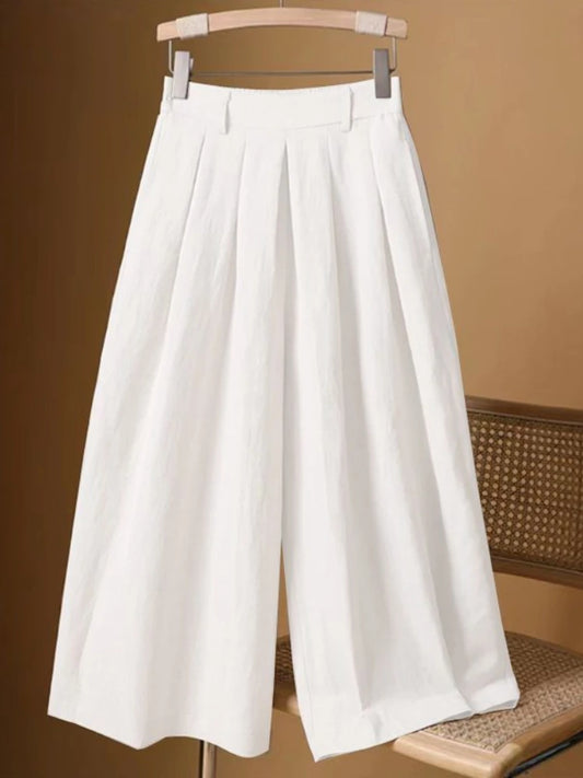Pantalón de cintura alta blanco