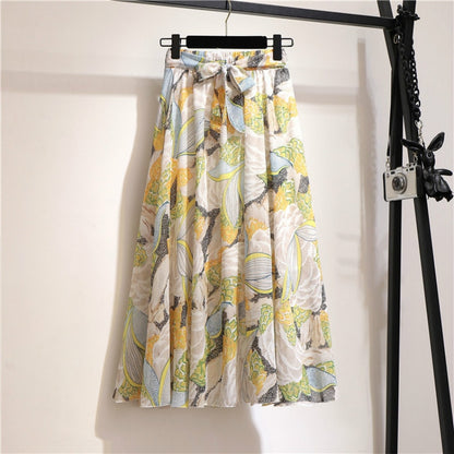 Floral Long Skirt Bohemian High Waist