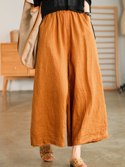 Cotton Linen Home Wear Loose Pants for Women