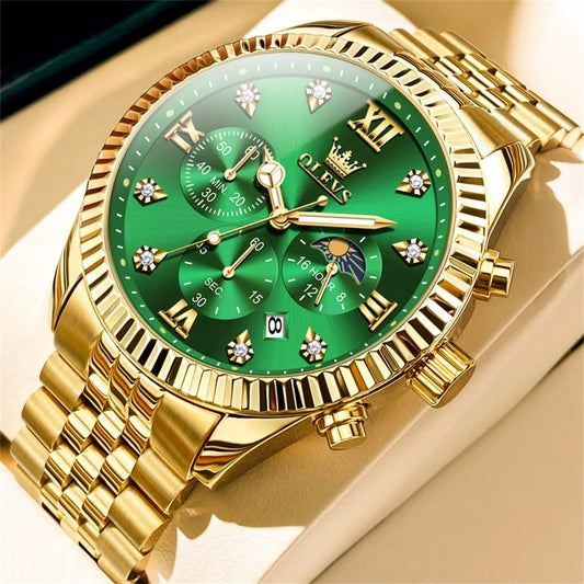 OLEVS Watch Gold Green