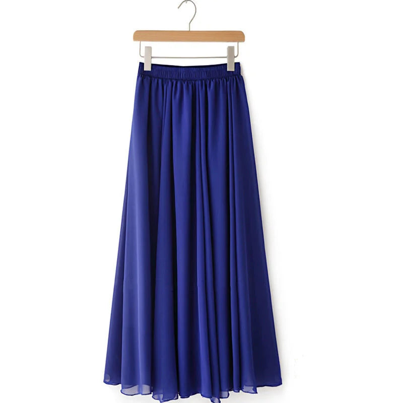 Falda larga azul intenso
