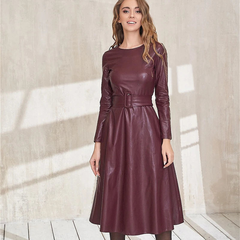 Vestido PU Burgundy