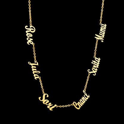 Collar con 6 nombres Gold