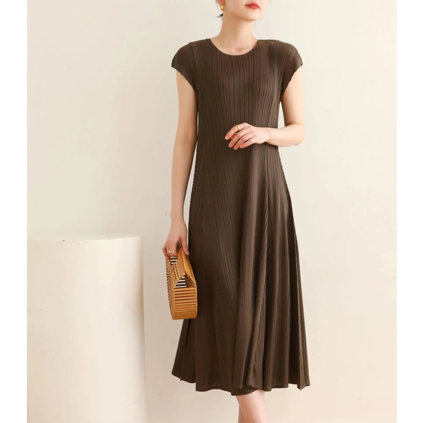Folds Dress Brown