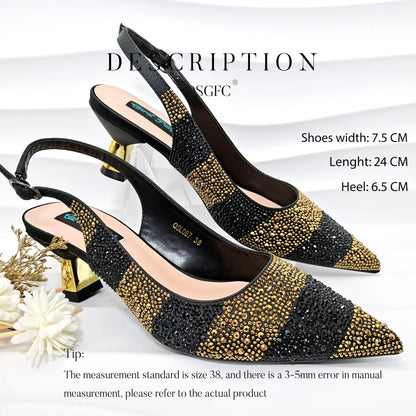 Zapatos de fiestas Gold Black