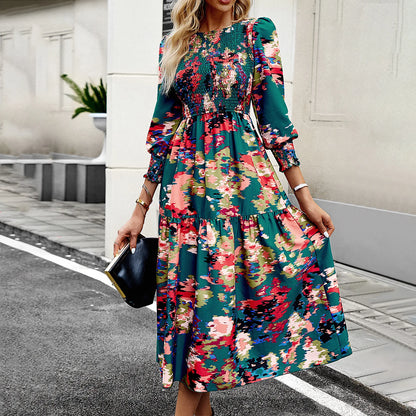 Vestido floral Dark Green