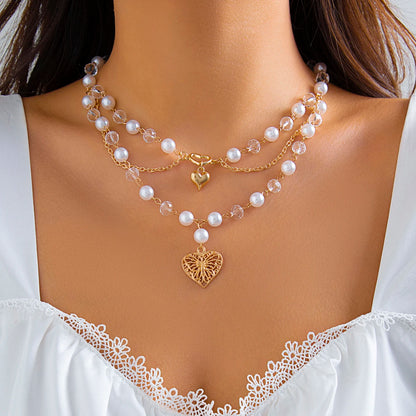 Collar White Gold Heart