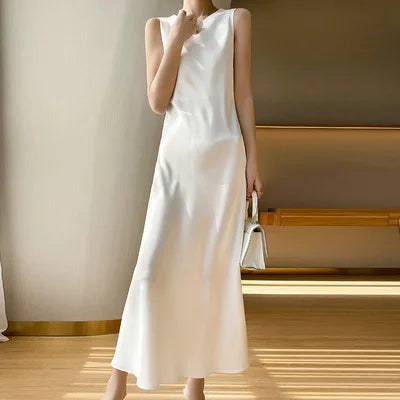 Satin Dress White