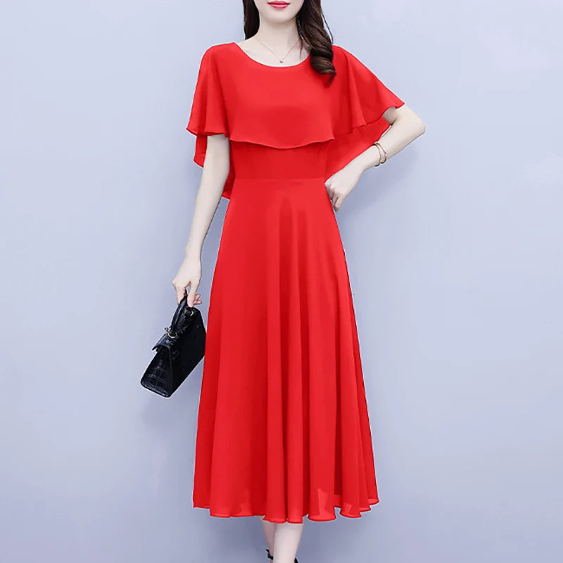 Chiffon Dress Red