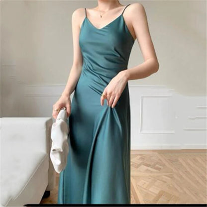 Vestido liso Gray Green