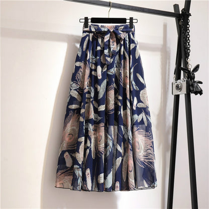 Floral Long Skirt Bohemian High Waist