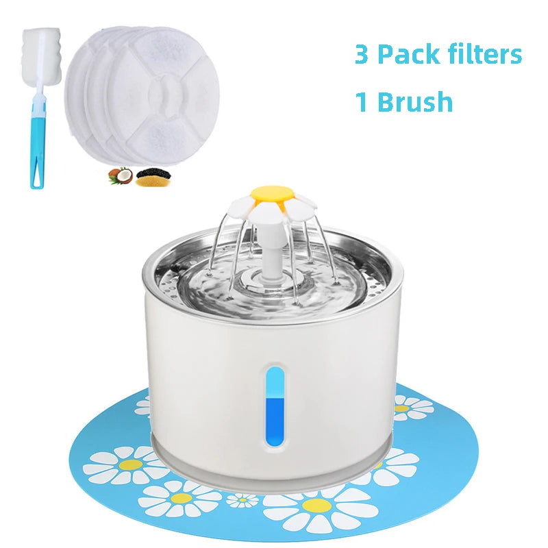 Fuente de agua para mascotas 3 Pack filters + 1 Brush