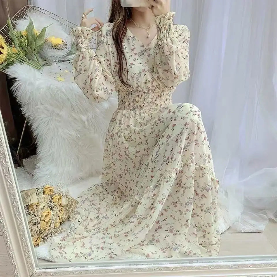 Floral dress Beige