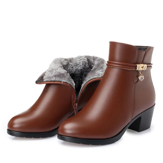 Boots Brown Plush