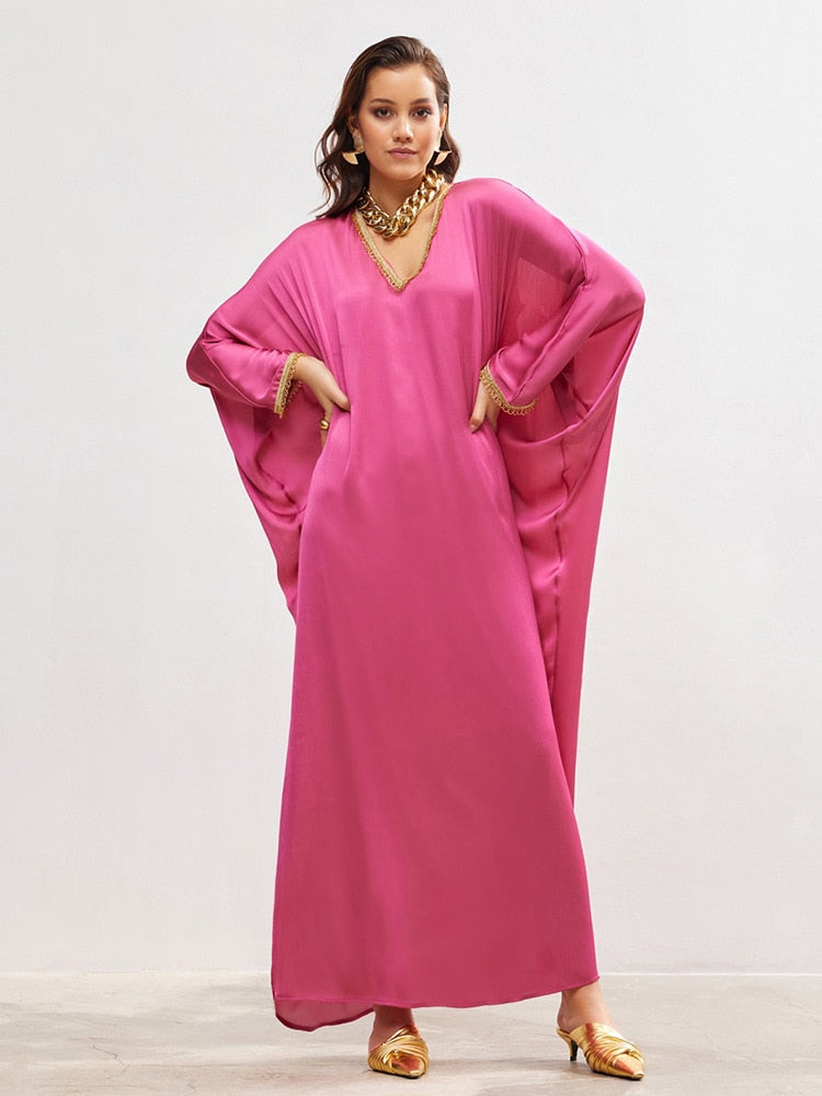 Women Abaya Arabic Dress Dolman Sleeve Design