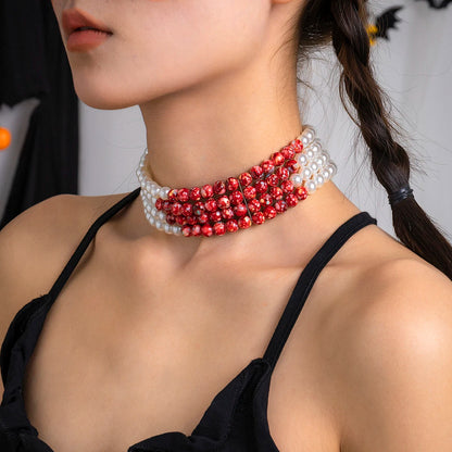 Collar White Red 3