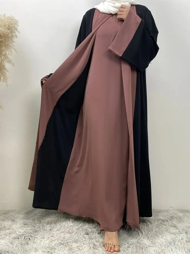 Abaya Black Purple Dress