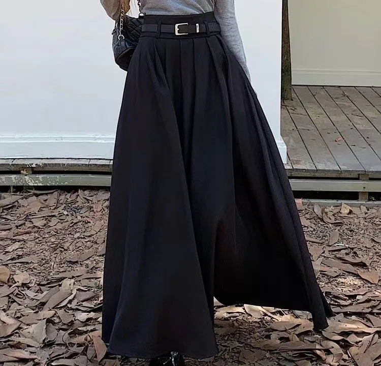 Falda larga negra