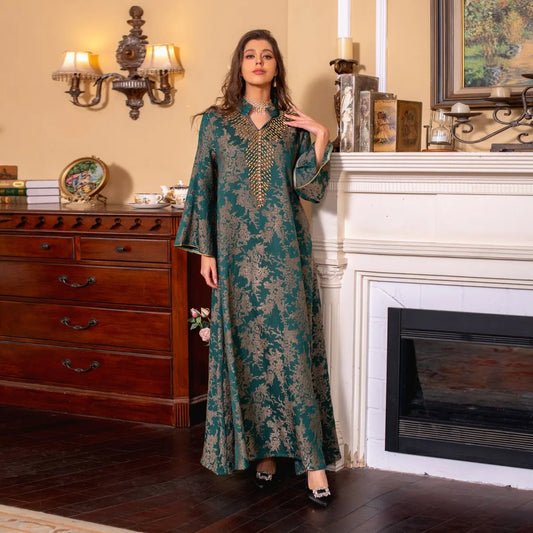 Embroidery Abaya Green