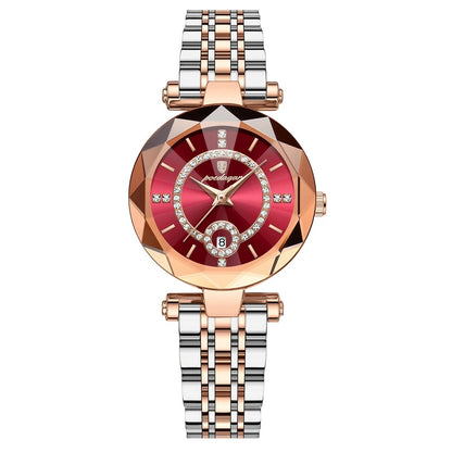 Reloj dorado rojo