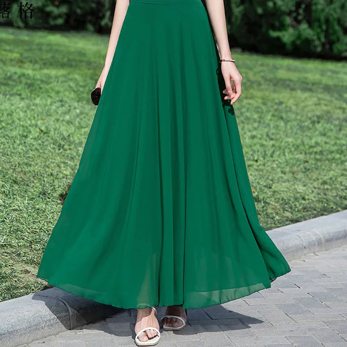 Falda larga verde