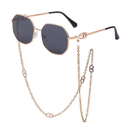 Punk Sunglasses with Glasses Chain Brand Designer Retro