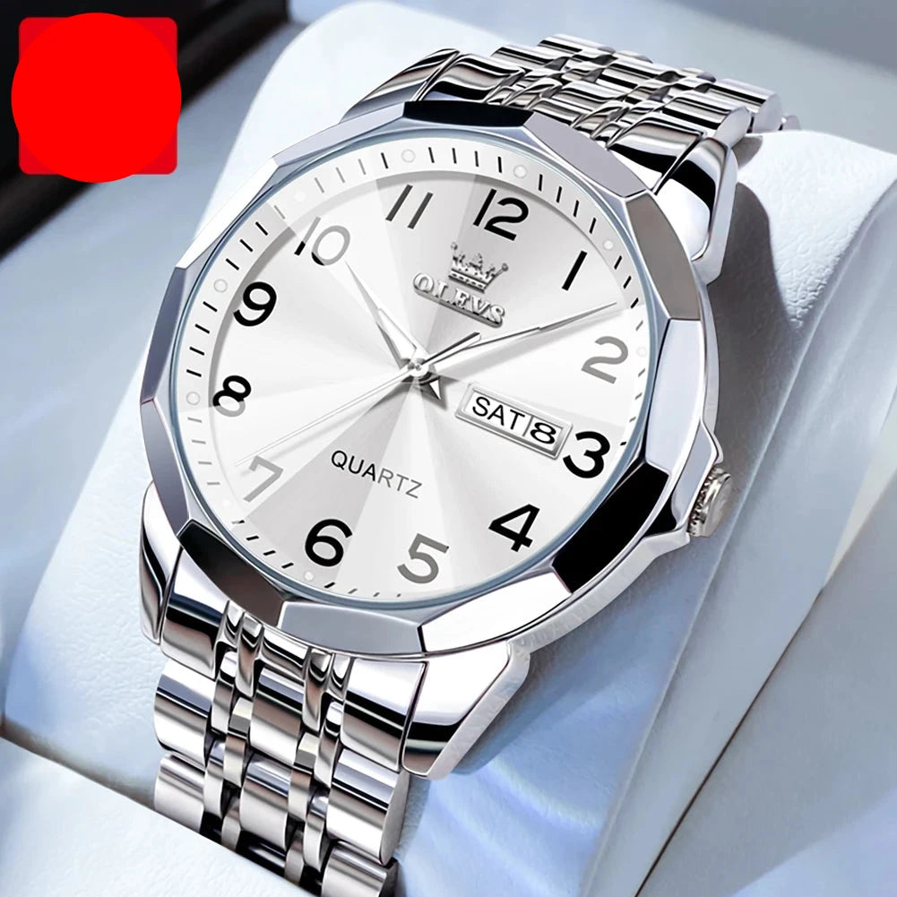 OLEVS Watch Silver White