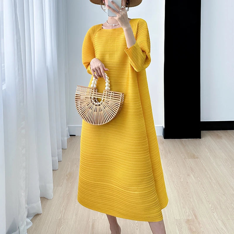 Pleated Dress Yellow