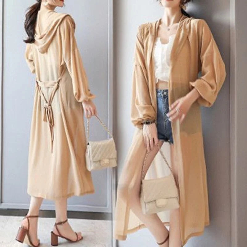 Hooded Cardigan Khaki