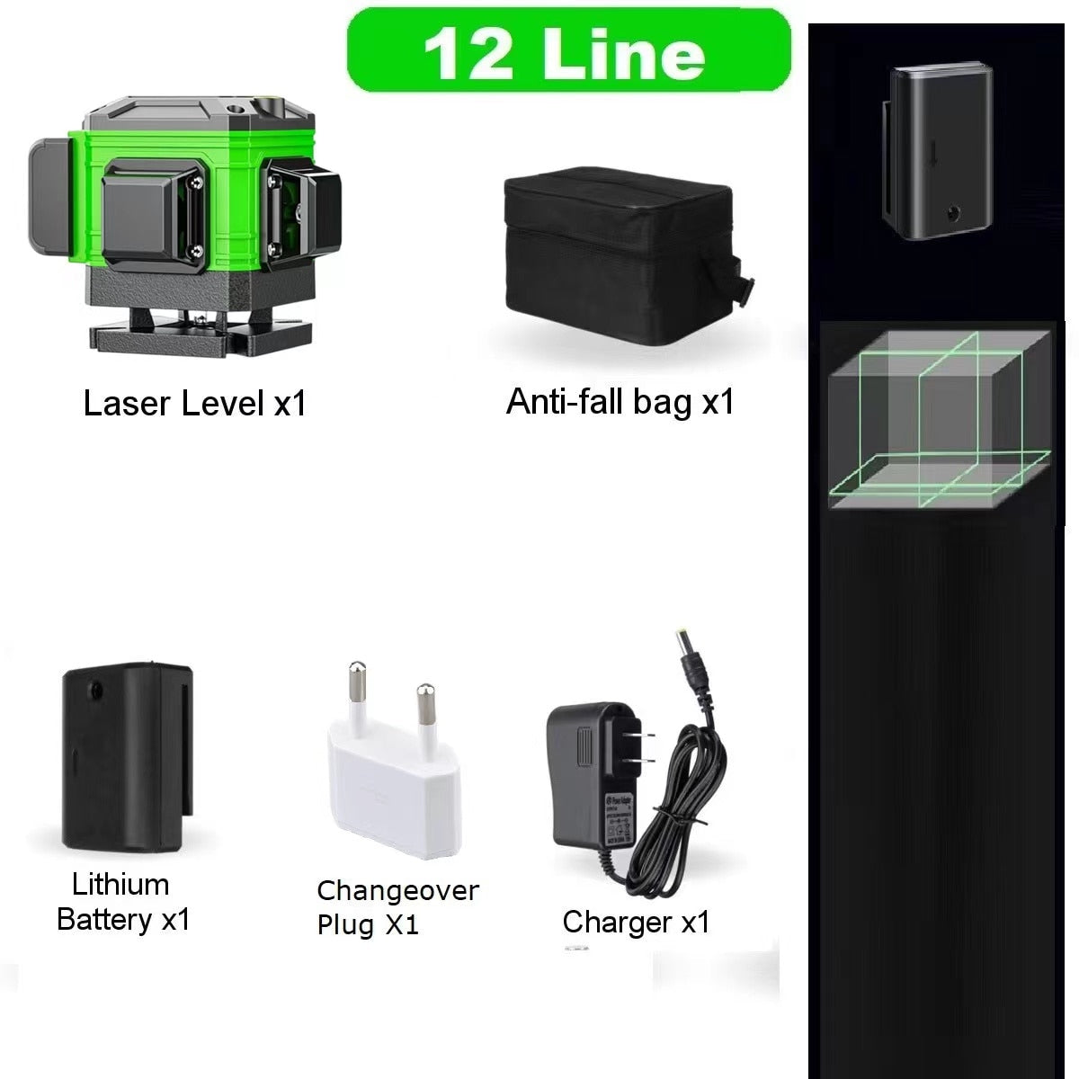 16/12 Lines 4D Laser Level green line Self Leveling
