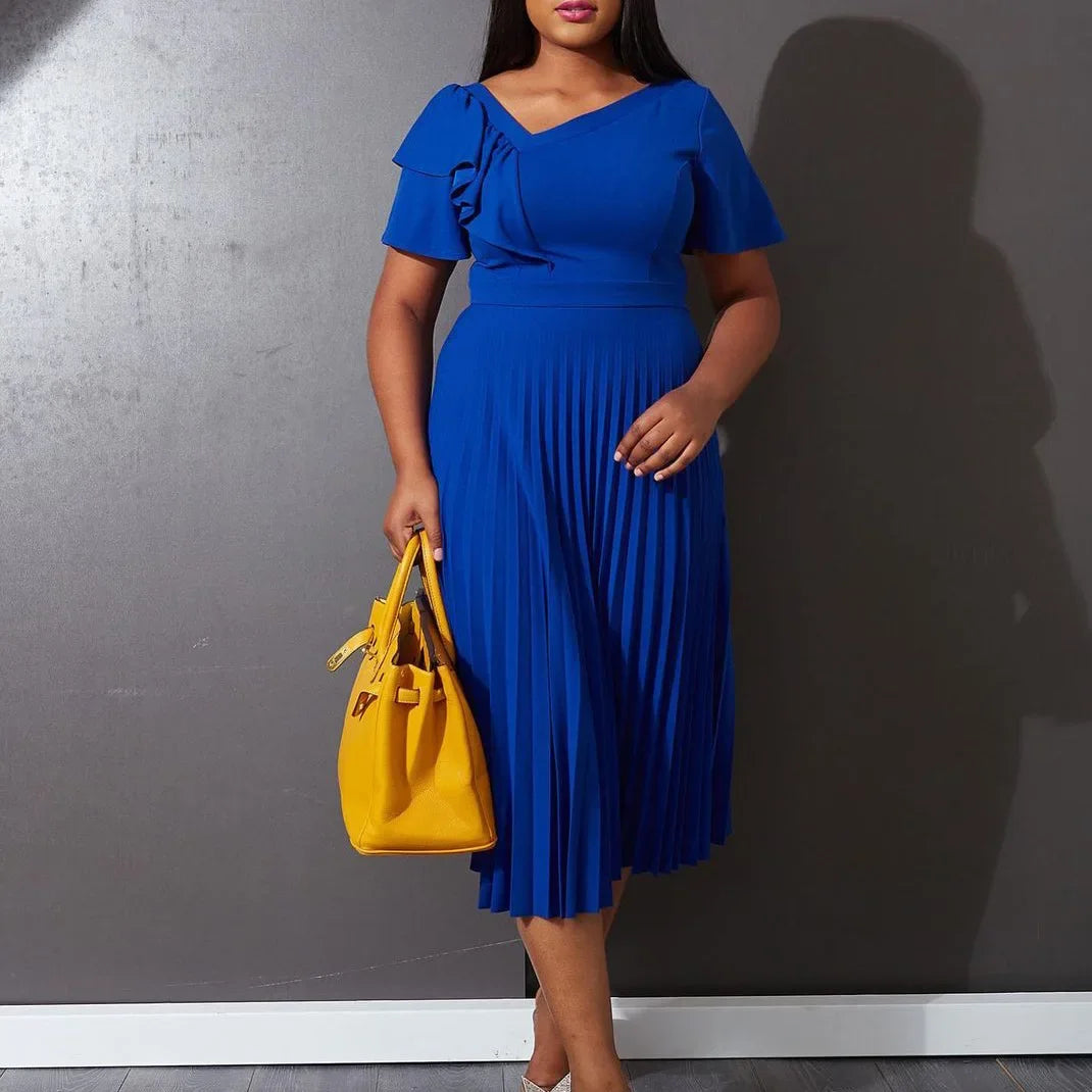 Pleats Dress Blue