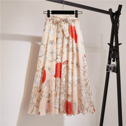 Floral Long Skirt Bohemian High Waist