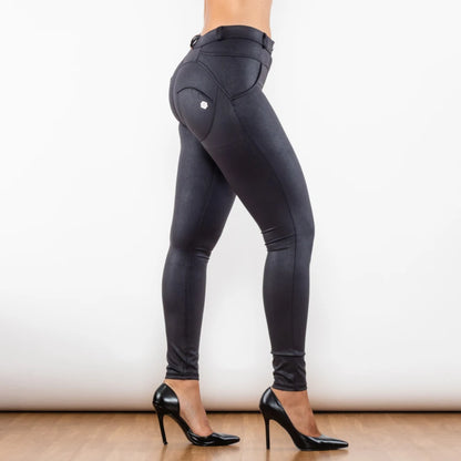 Pantalones de cuero sintético Black