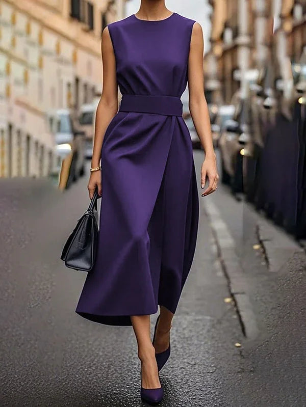 Pleated Dress Bright Purple