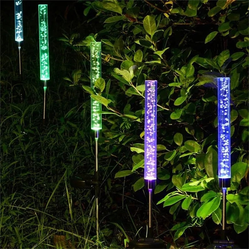 Solar Tube Lights Bubble Color Changing LED