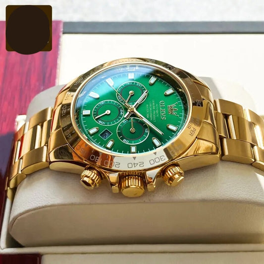 Reloj mecánico verde de hombre