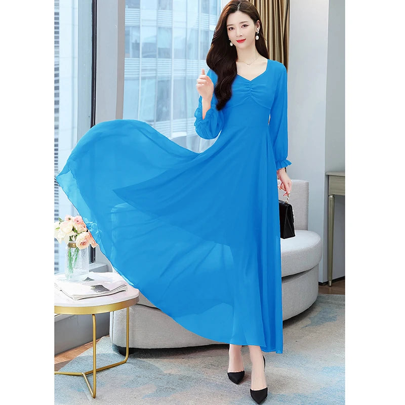 Chiffon Dress Blue