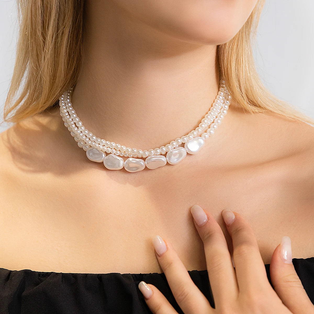 Collar white Pearl 3