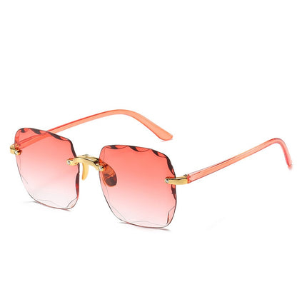 Rimless Women's Sunglasses Fashion Gradient Lenses