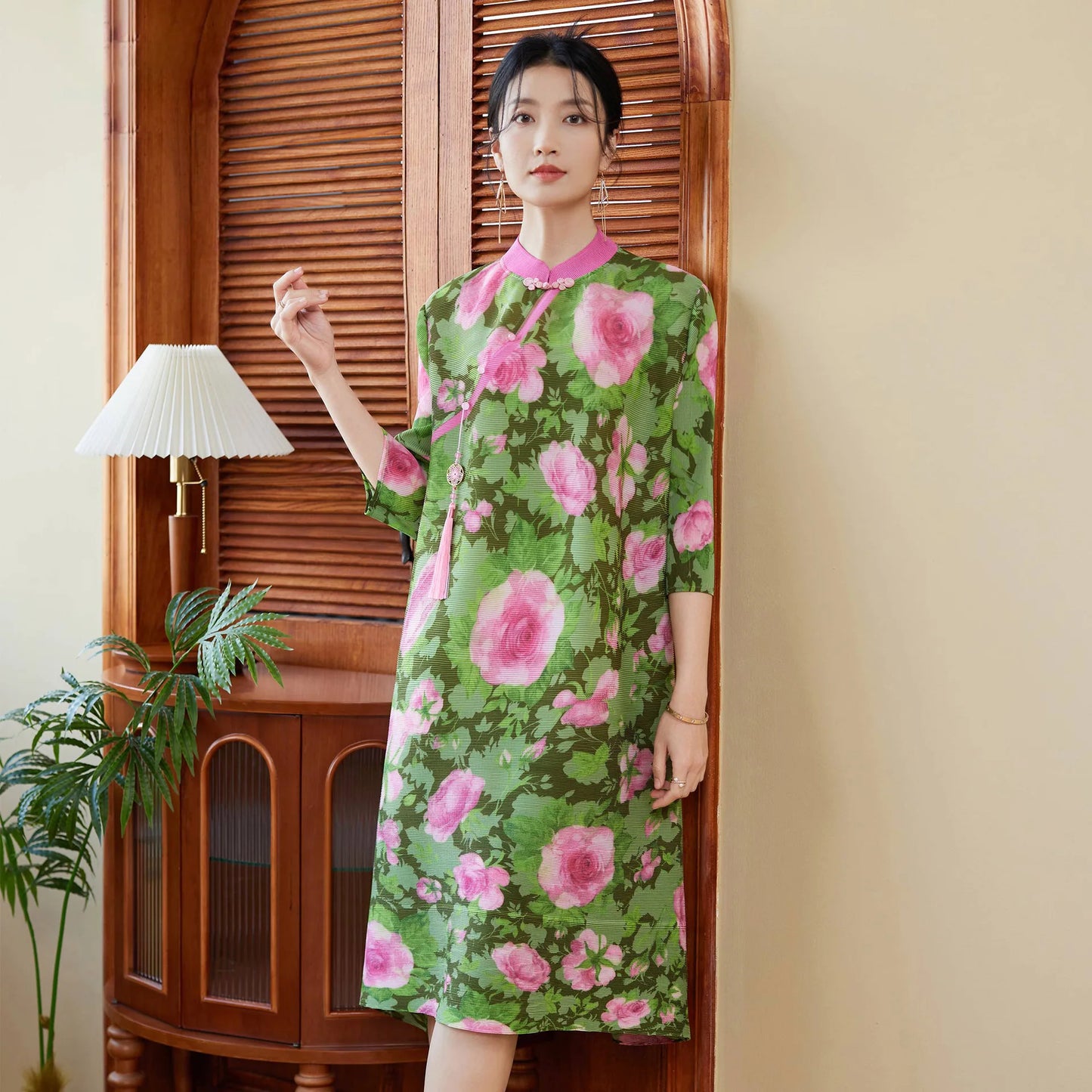 Pleated dress Green