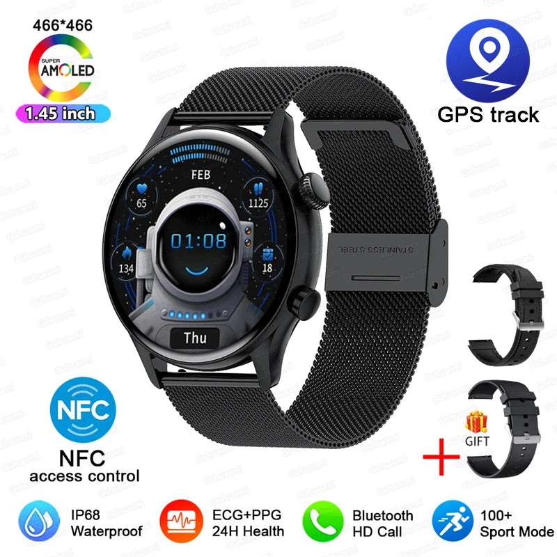 Smartwatch Black Mesh Belt 2