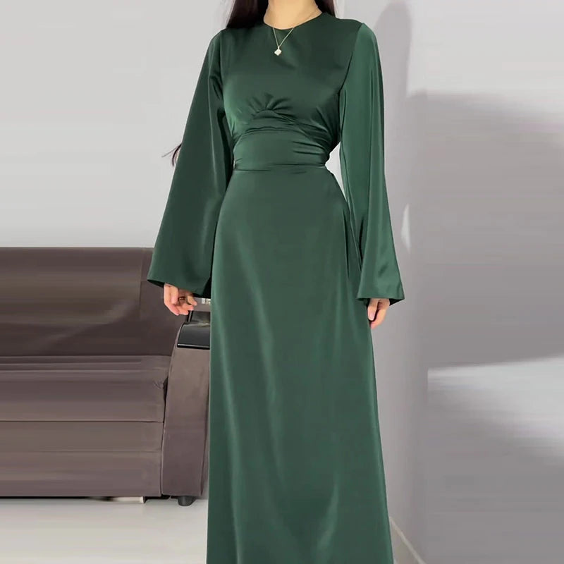 Satin Dress Green