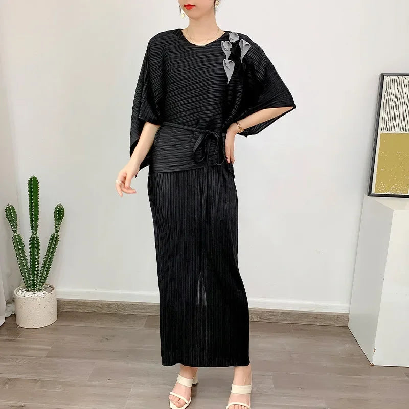 Pleated Set Black