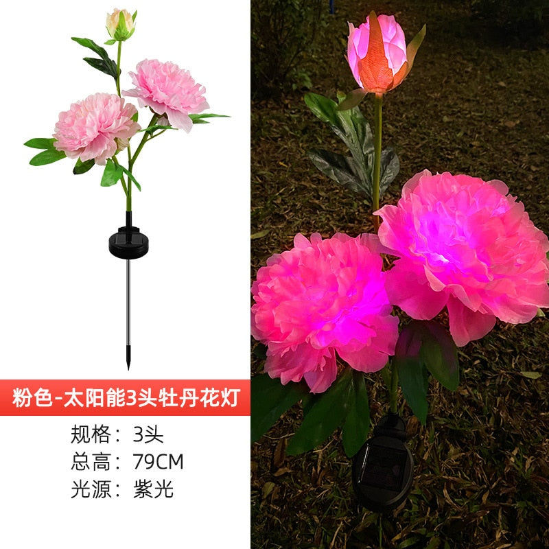 Rose Flower Solar Led Light Garden Lawn Lamps and House Decoration