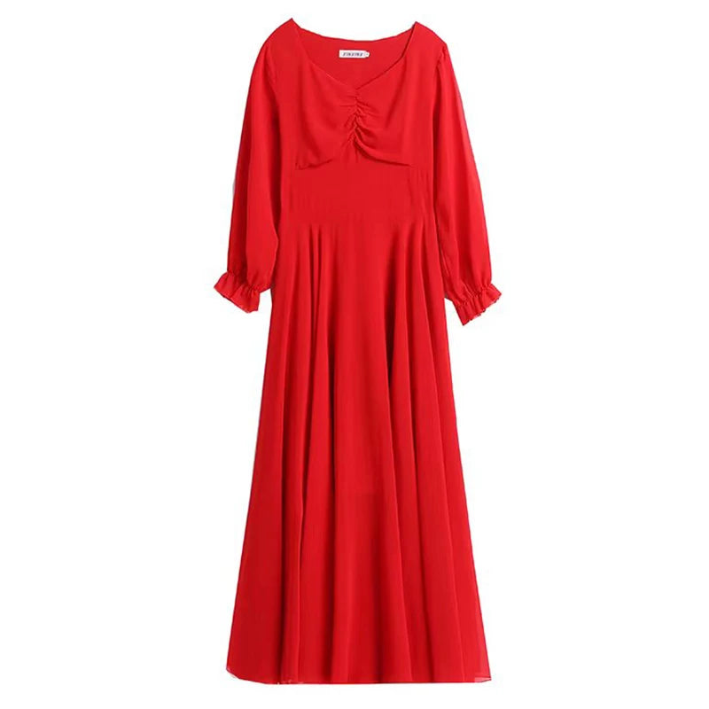 Chiffon Dress Red