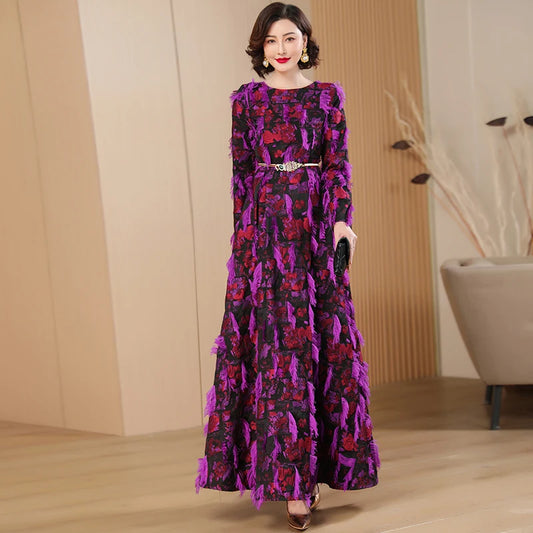 Vestido Jacquard Púrpura