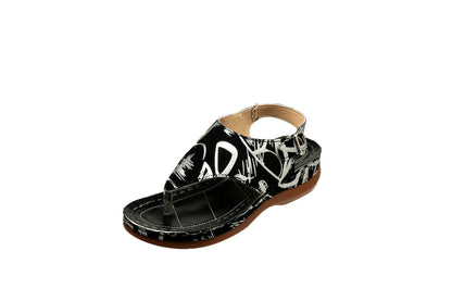 Sandalias de cuña Black White