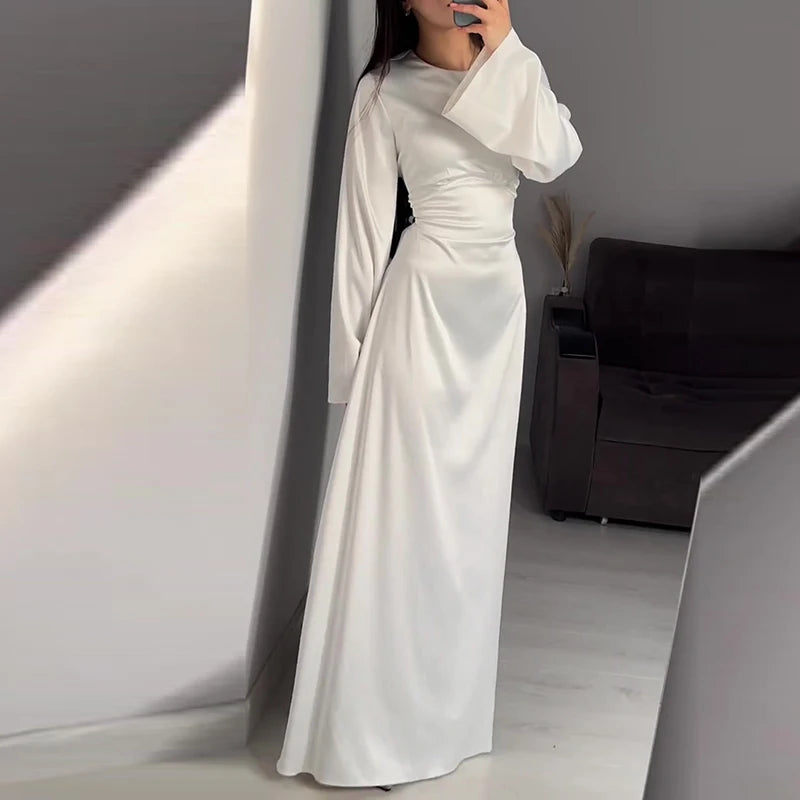 Satin Dress White