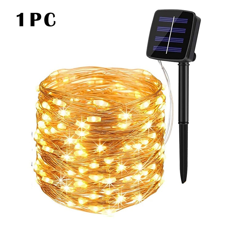 32m/22m/12m/7m Solar LED Light Outdoor Festoon Lamp